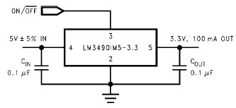 LM3490-5.0, Линейный квази стабилизатор с малым паденим напряжения, нагрузочной способностью 100мА в корпусе SOT-23